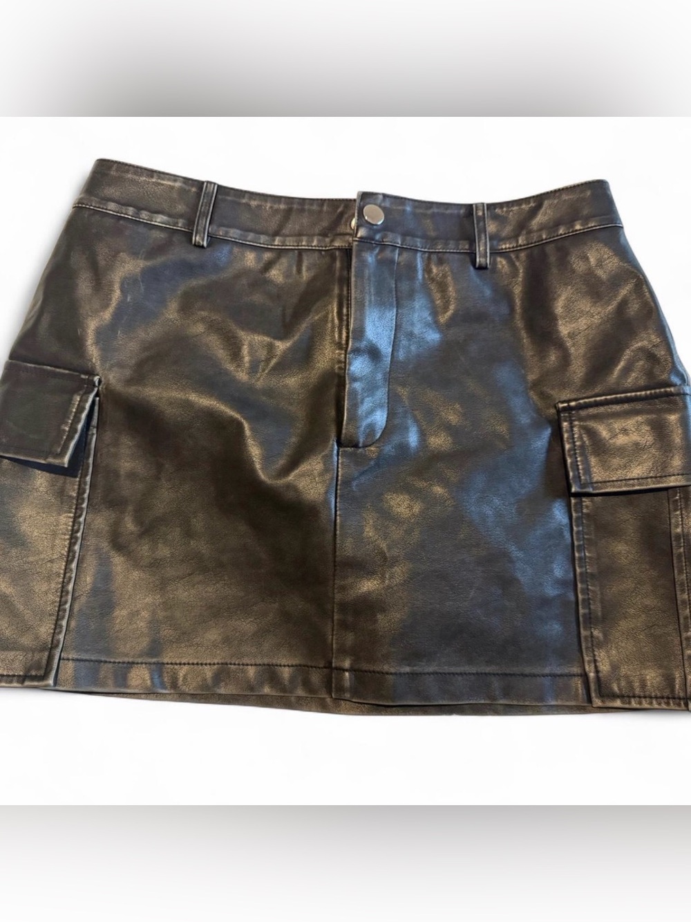 Windsor Black Faux Leather Skirt with Tag